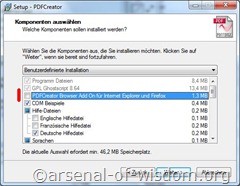 PDF Creator Setup, zweiter Haken