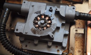 The motor below the top PCB